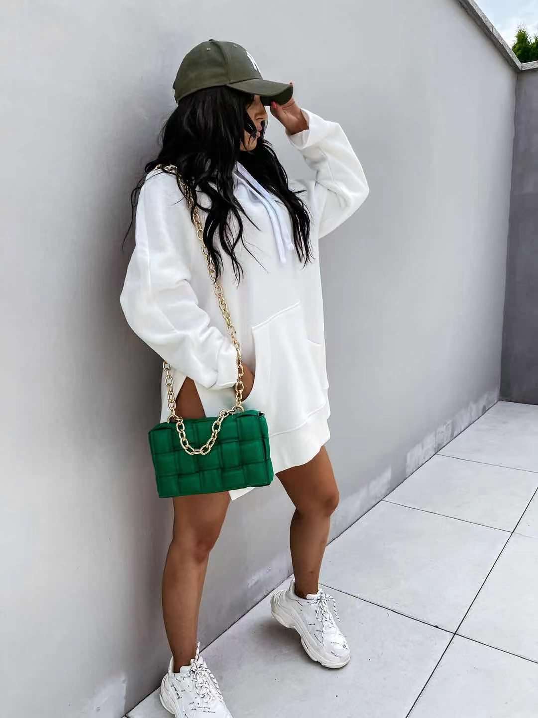 Dame Oversized Hættepullover med Lommer Stilla