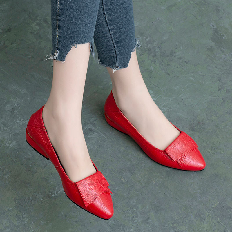 Dame elegante Ballerinas med modsperspektiv sløjfe-detalje Stilla