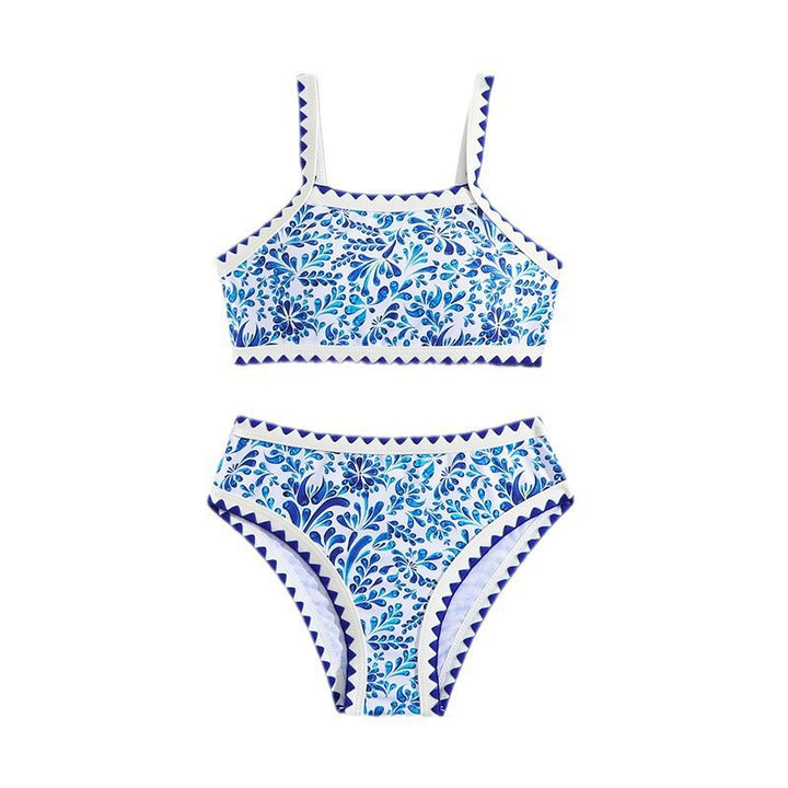 Dame bikini-sæt med blomstermønster og sportligt top Stilla