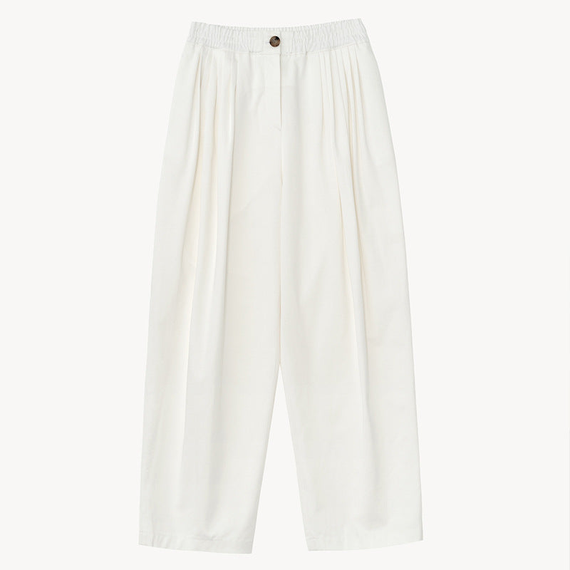 Dame chinos med elegant folderstruktur og side lommer Stilla