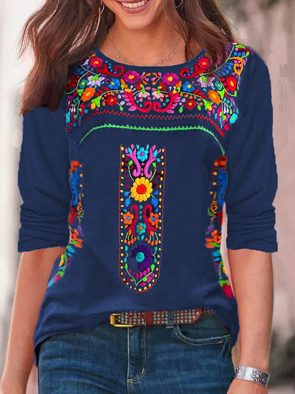 Dame broderet tunika top Stilla