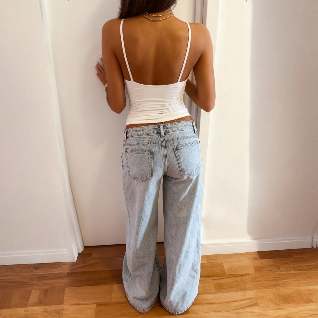 Dame høje skårne løse jeans Skovae