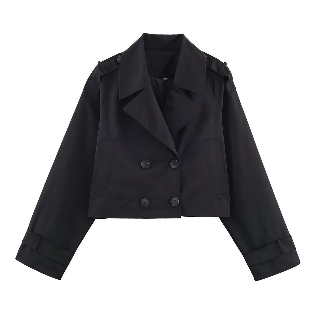 Damer mode kort trench coat jakke Stilla