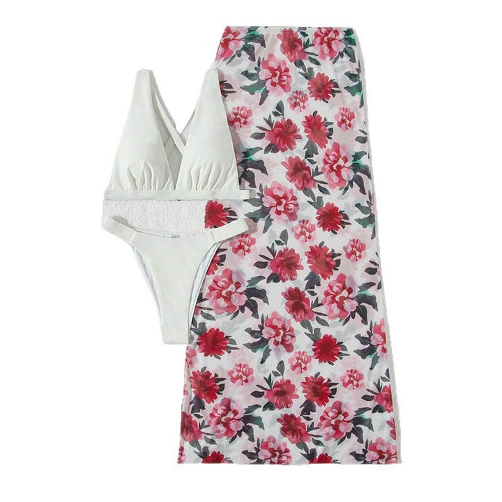 Dame bikini-sæt med blomsteret svampedragt og elastiske stropper Skovae