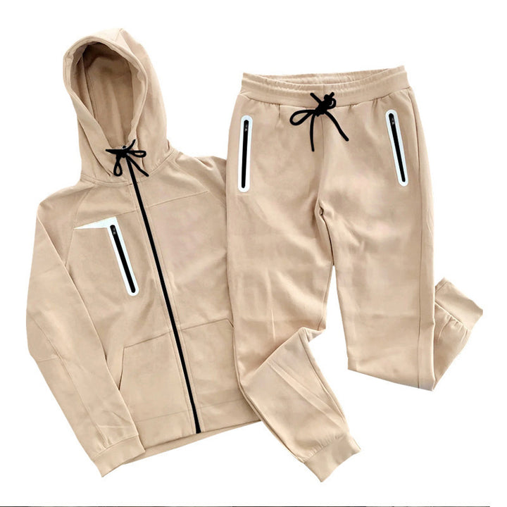 Herrer sporty hoodie sæt med innovativt design og praktiske lynlåslommer Stilla