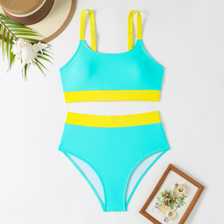 Dame Bikini-sæt med høj talje og sporty snit Skovae