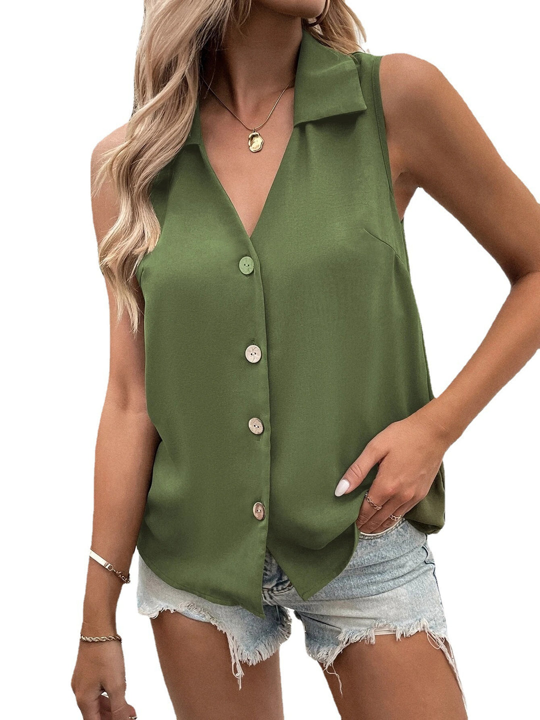 Dame elegant ærmeløs bluse Stilla