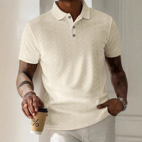 Herre kortærmet poloshirt med struktureret design Stilla