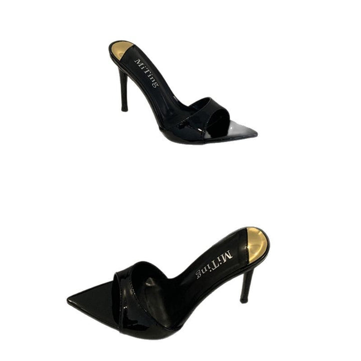 Dame Peep-Toe Stiletter med elegant Metallic-finish og spids design Stilla