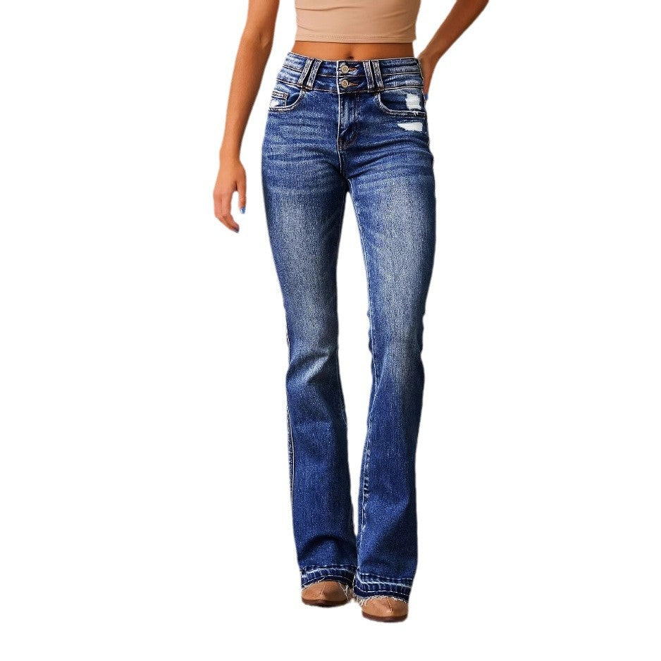 Dame høje taljejeans med afslappet bootcut snit Stilla