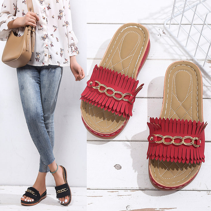 Dame Frynse Slides Stilla
