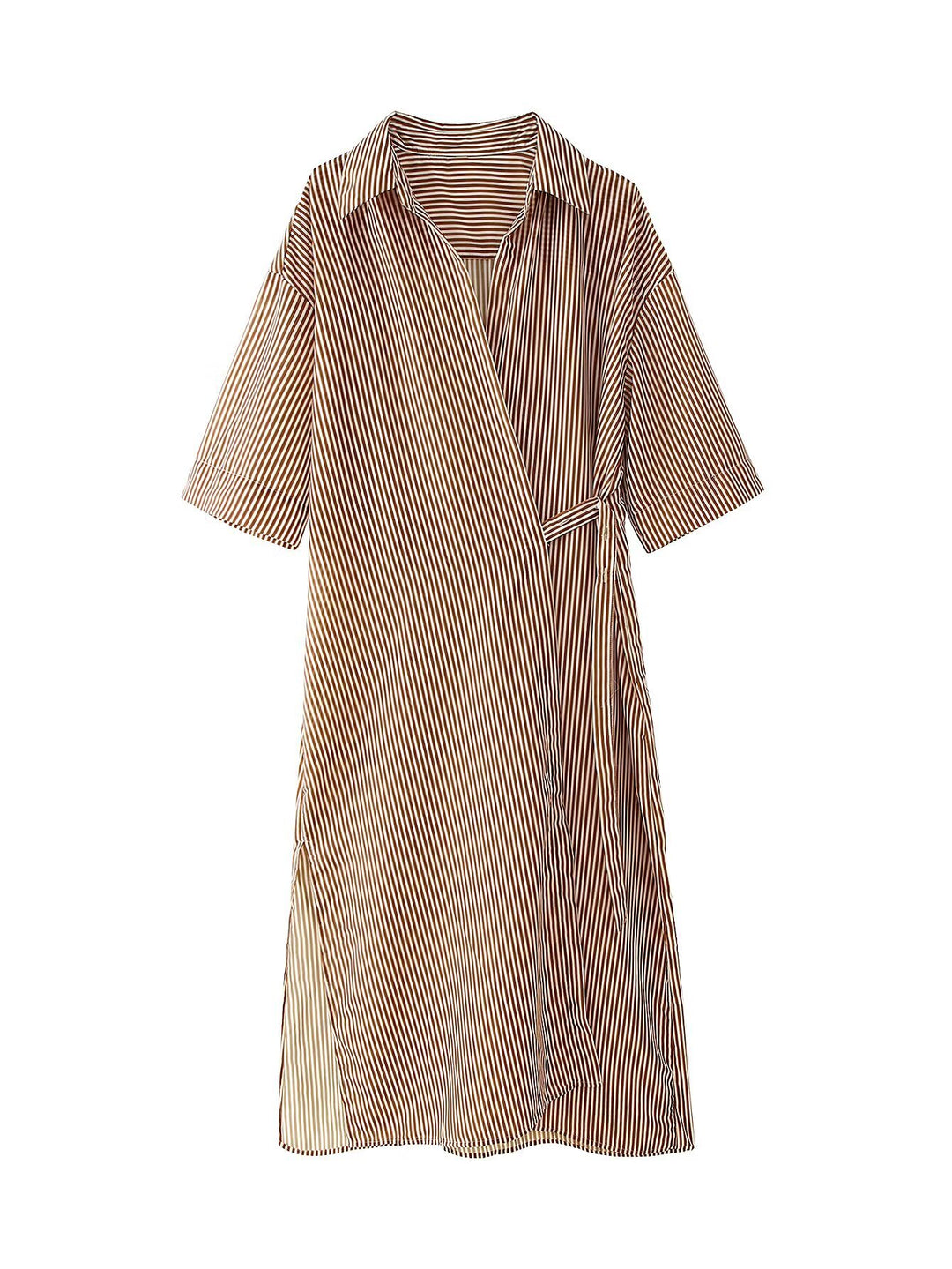 Dame omslagskjole med elegante striber og charmerende design Stilla