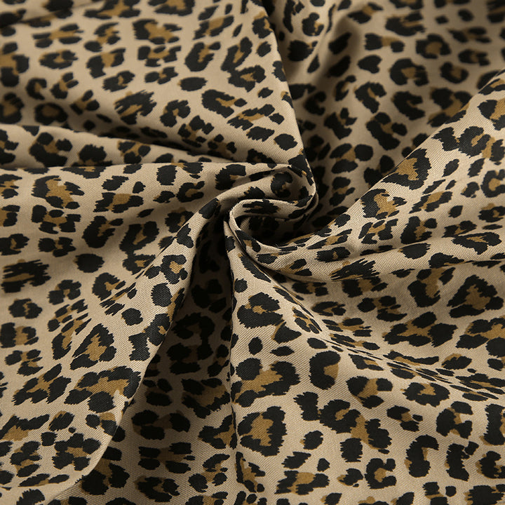 Dame brede Palazzo-bukser med leopardmønster og høj talje Stilla