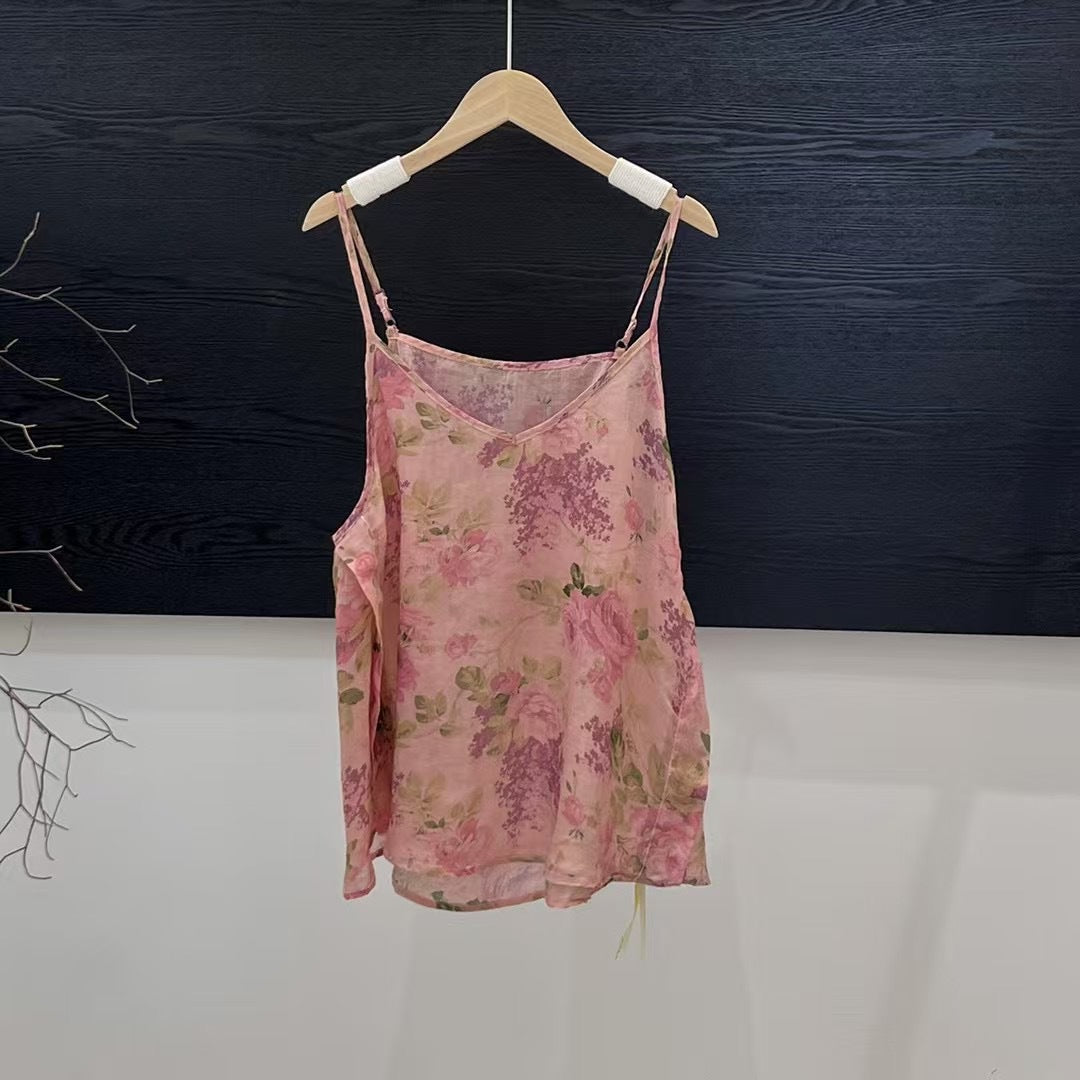 Femme Floral Print Strop T-shirt Stilla