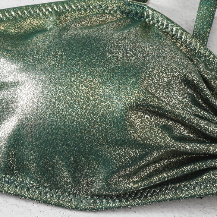 Dame Skinnende to-delt bikini med elegant udsmykning Skovae