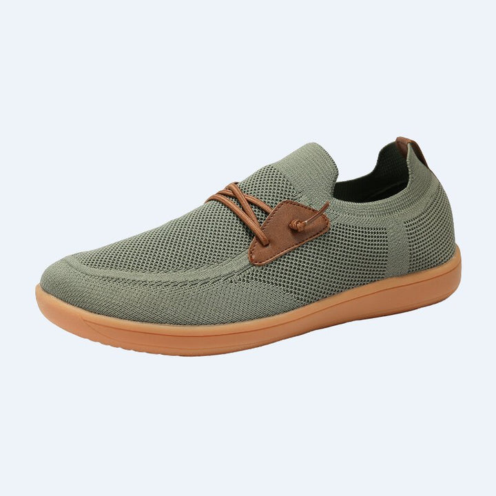 Herrer nan åndbar strik-sudersneaker med elastisk indgange og dämpende let sål Skovae