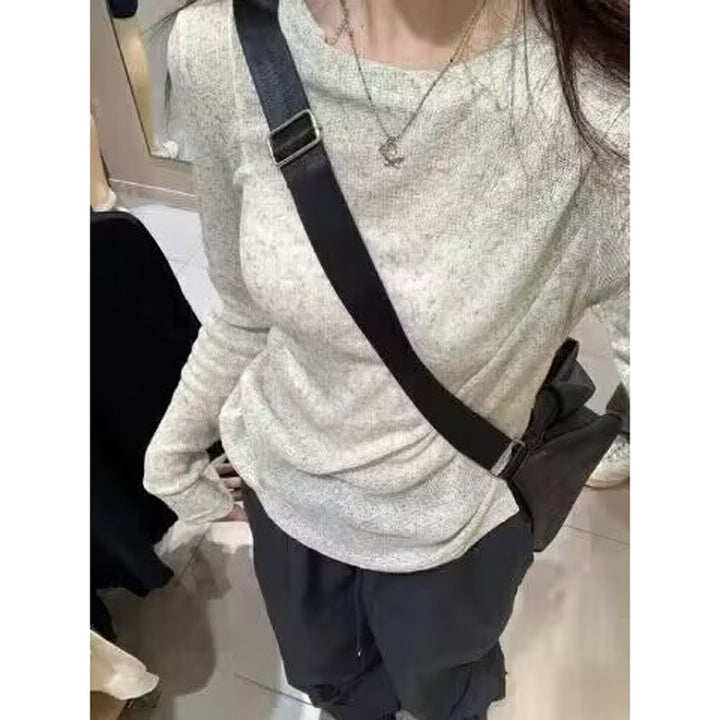 Femme Behagelig Textureret Langærmet Top Stilla