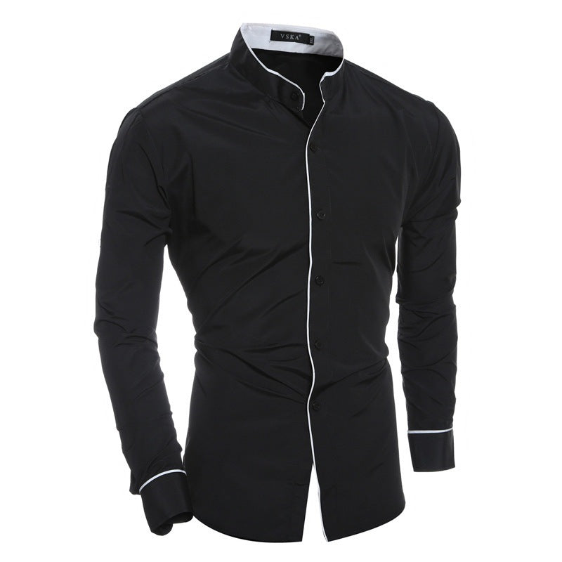 Herrer Slim-Fit Skjorte med moderne kontrastdetaljer Stilla