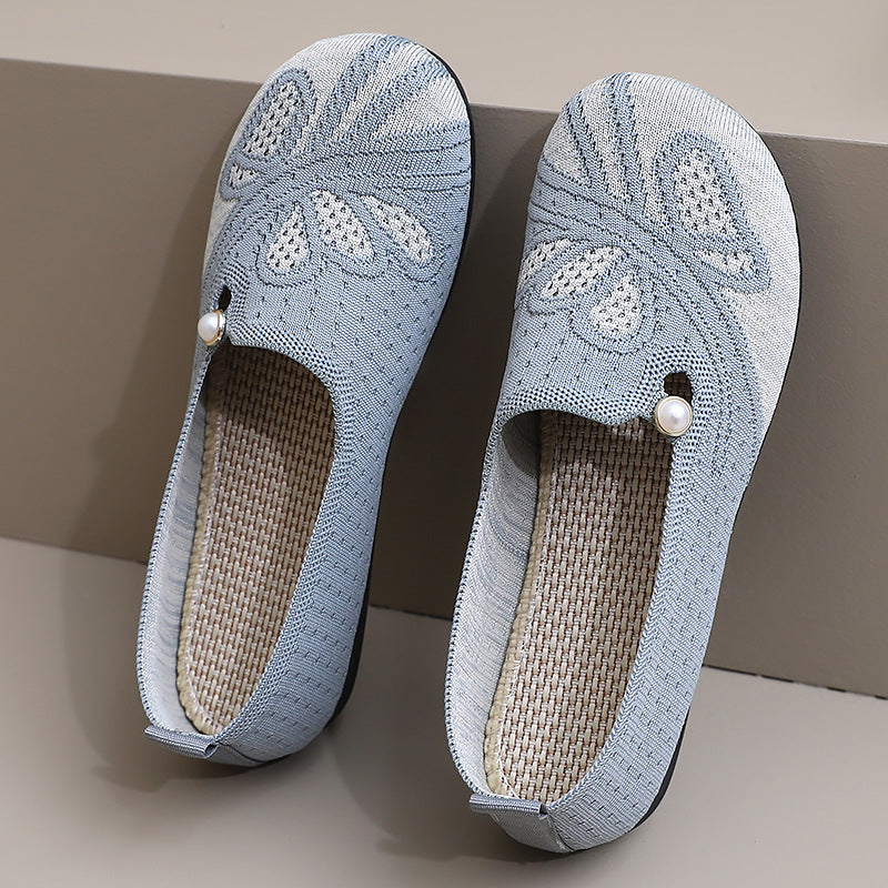 Femme Dekorative Strik Slip-On Flats Stilla