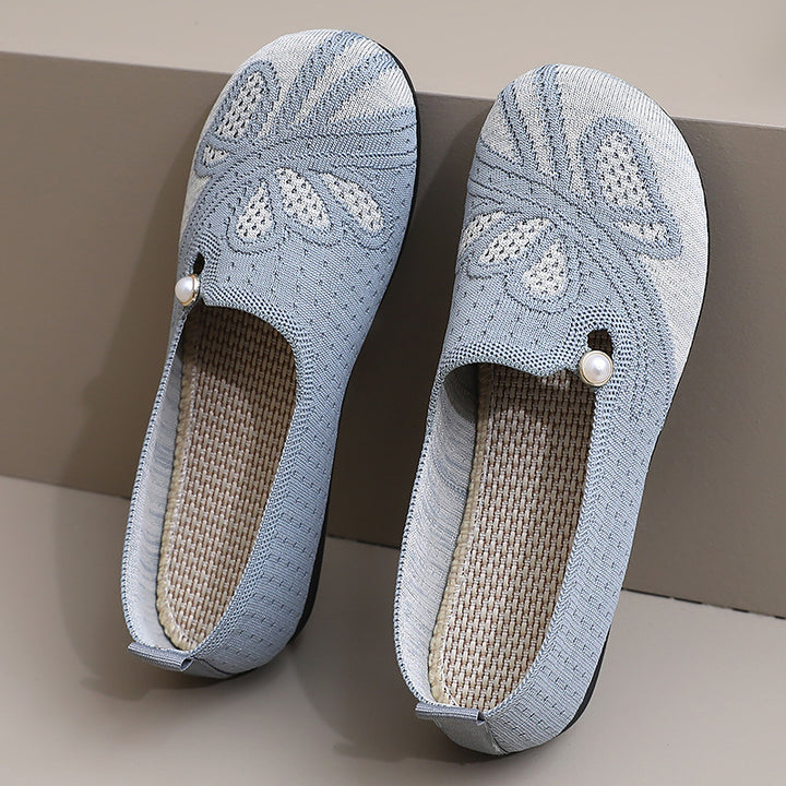 Femme Dekorative Strik Slip-On Flats Stilla