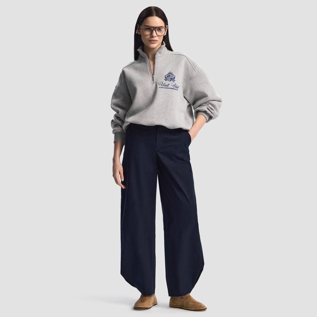 Damer Sommer Zip Sweater med broderi design af høj kvalitet og afslappet pasform Stilla