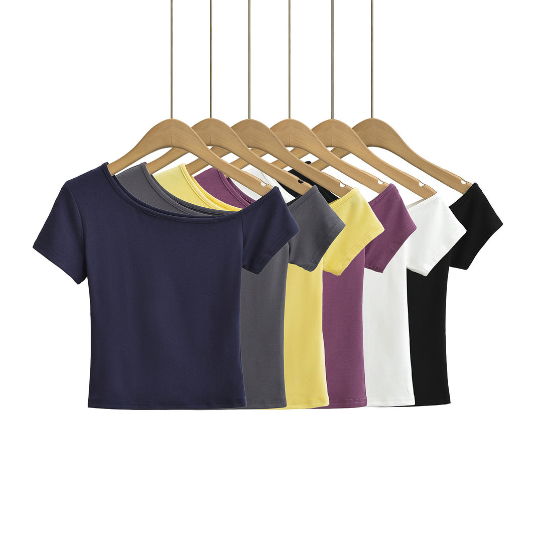 Dame kropsnært Crop-top med asymmetrisk snit og blødt materiale Stilla