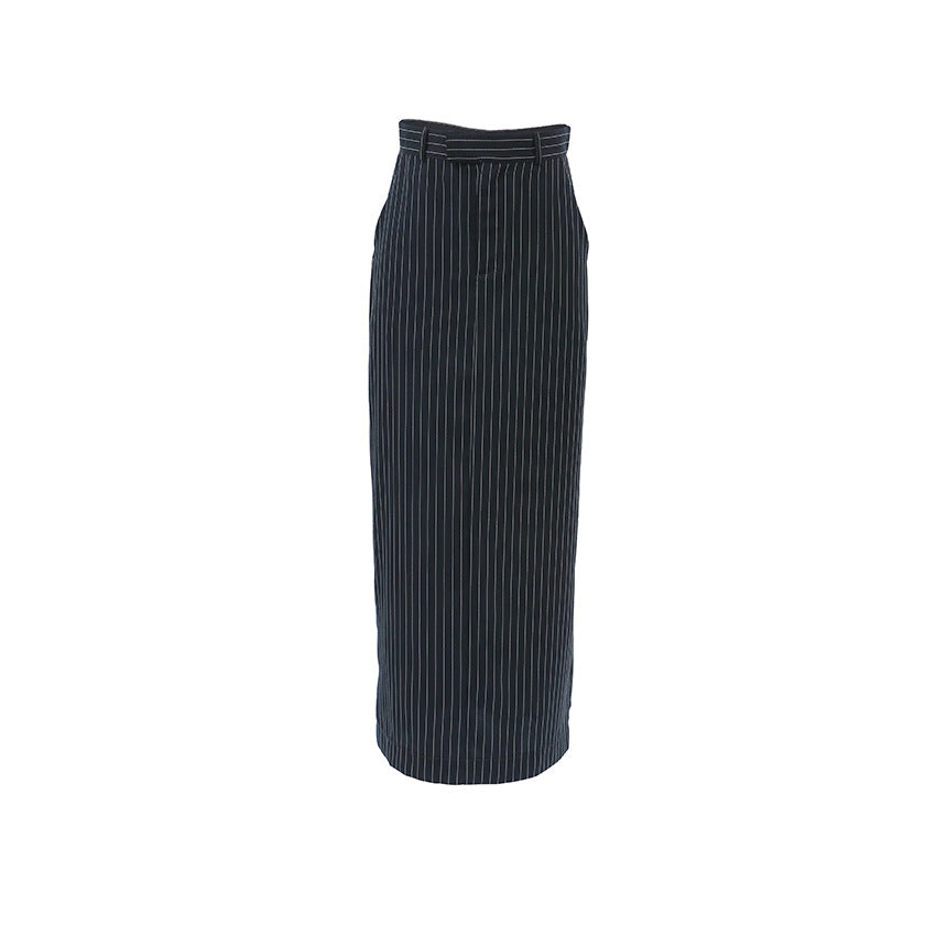 Dame Løst skåret høj talje bukser med fine nålestriber og elegant talje design Stilla