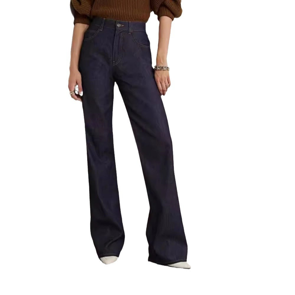 Dame bred Flared Jeansbukser lavet af højkvalitets denim med klassisk talje og elegant snit Stilla