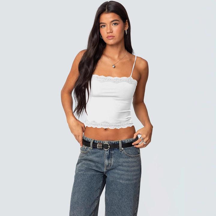 Dame spids-cami-top med justerbare stropper Stilla