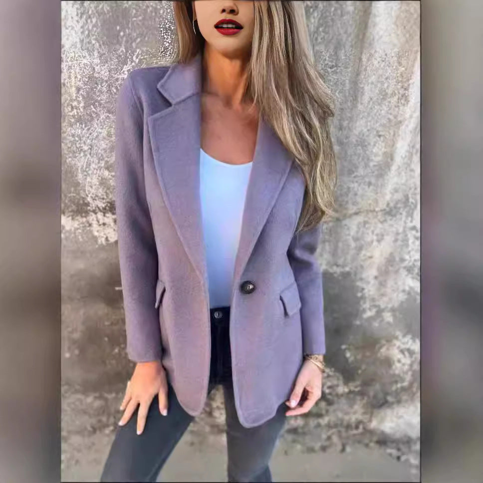 Kvinder elegant blazerjakke lavet af blød fleece Stilla