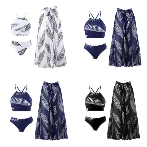 Dame bikini-sæt med trendy top og elegant pareo Stilla