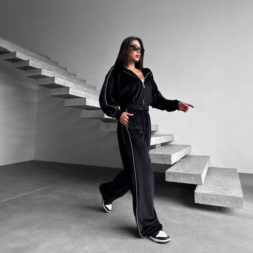 Dame Sporty Fleece-Jumpsuit Stilla
