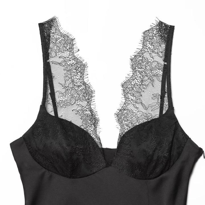 Dame elegant Camisole-top med blondeindlæg og kvalitetsstof Skovae