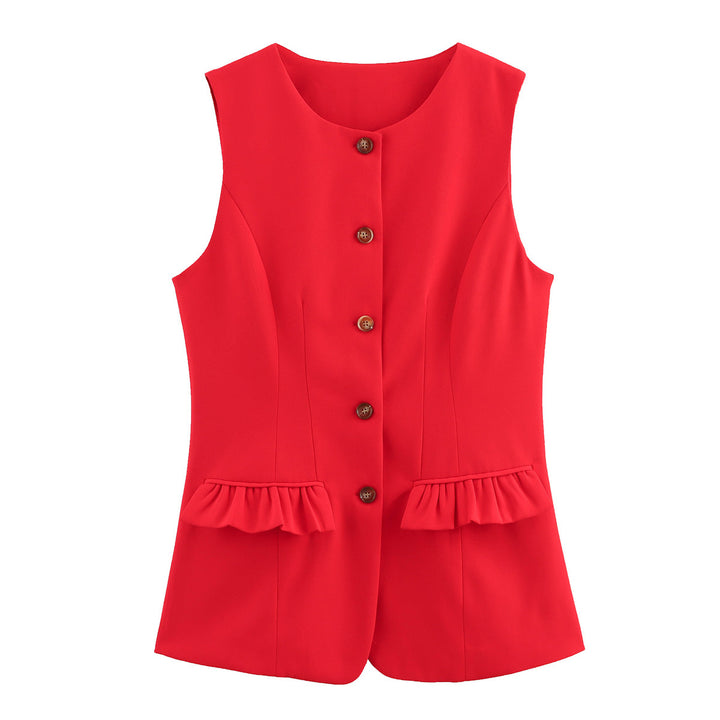 Femme Tætsiddende Peplum-Vest Stilla