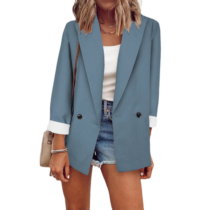 Dame Elegant Oversized Blazer med dobbeltrække af knapper og stilfulde detaljer Stilla