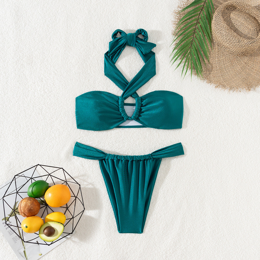 Dame Bikini-sæt med innovativt krydsbånd-design og moderigtige detaljer Stilla