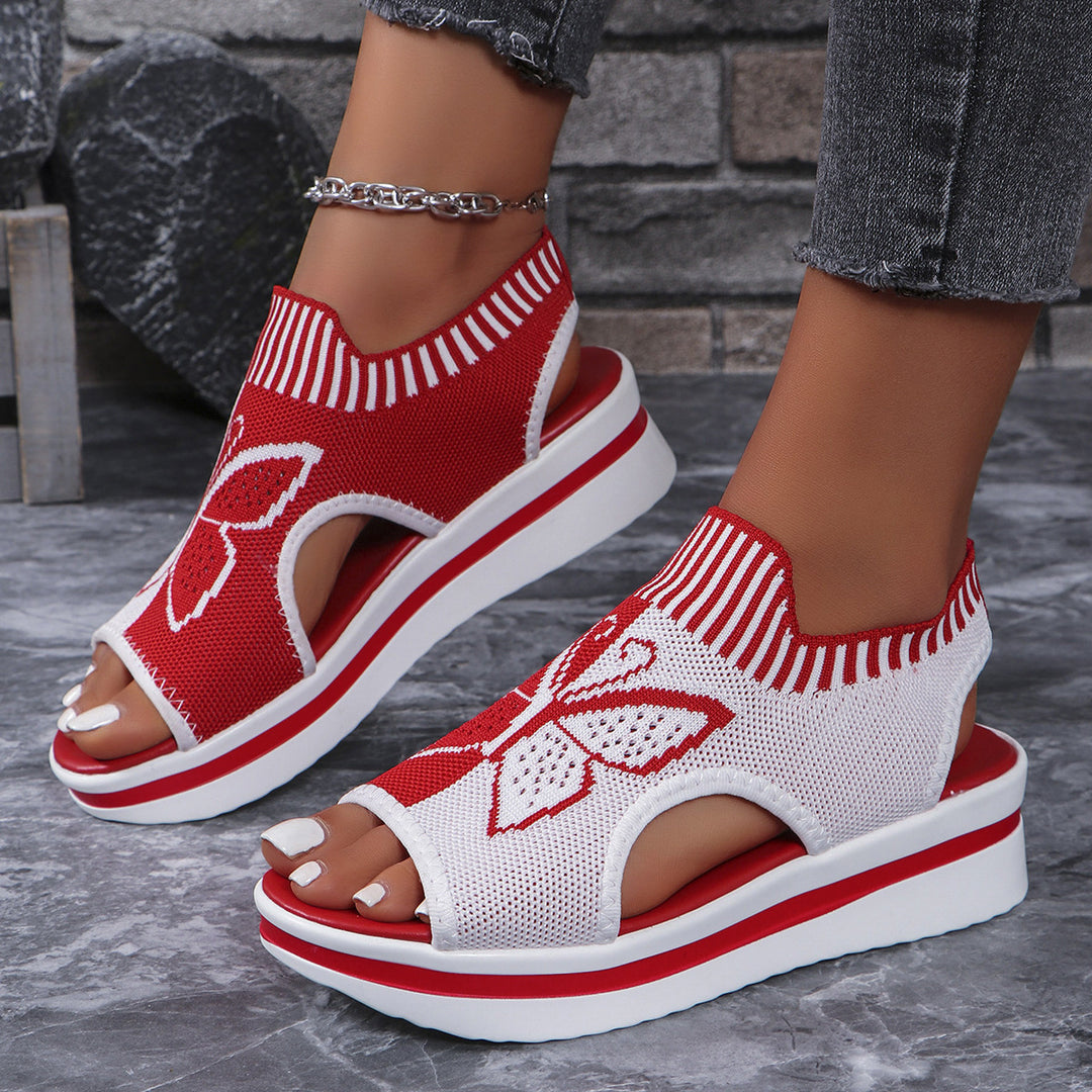Dame sportsandaler med moderigtigt sommerfugledesign og skridsikker sål Stilla