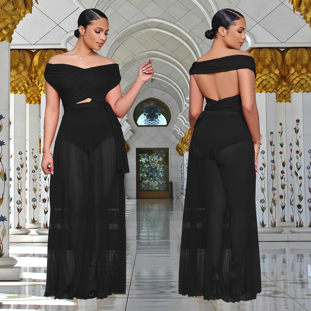 Dame elegant maxikjole med off-shoulder design og klassisk snit Stilla