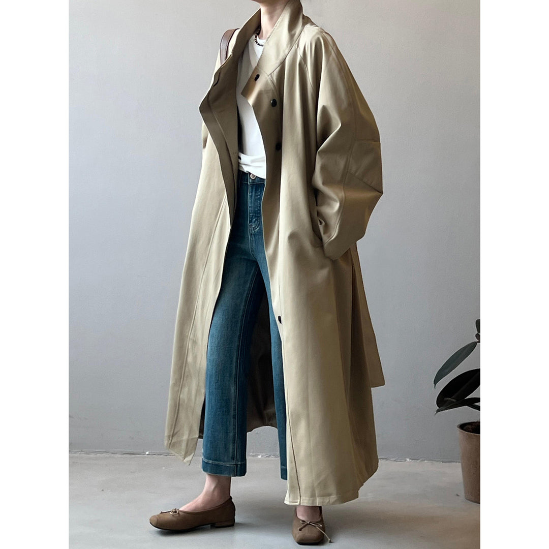 Damer elegant overgangsjakke med ståkrave og kontrasterende knapper Stilla