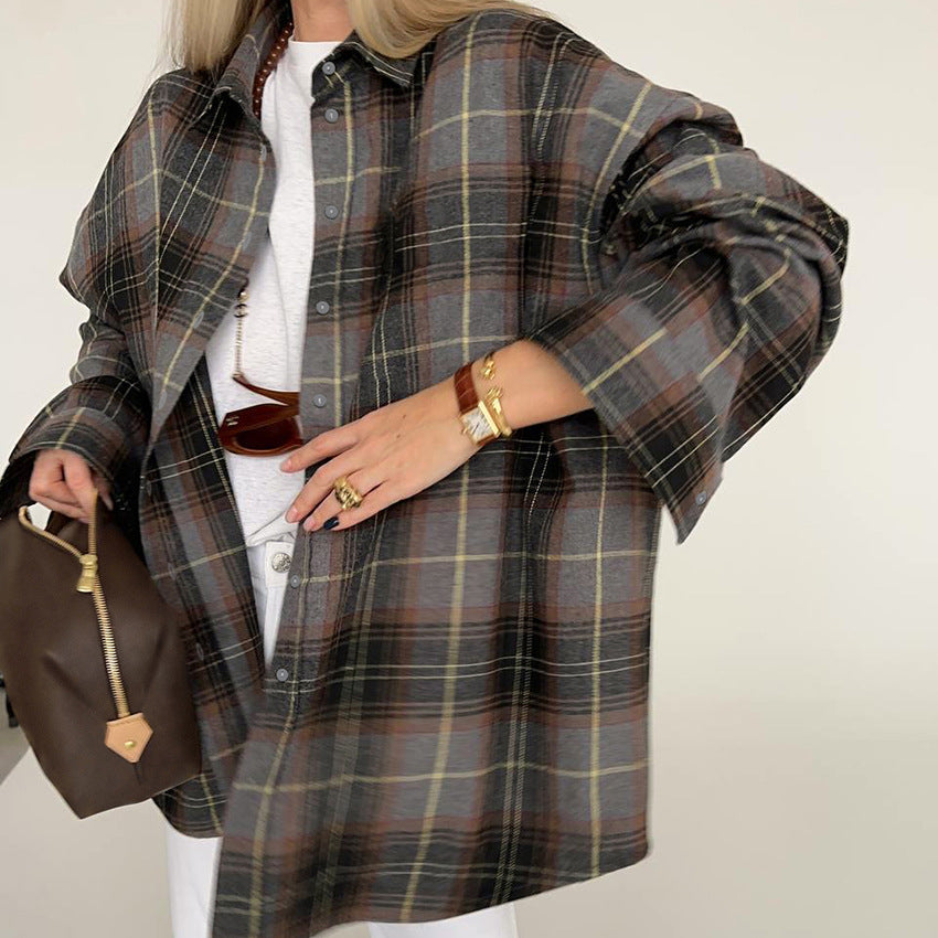 Damer Smart Flannel Skjortejakke med ternet design og komfortabel pasform Stilla