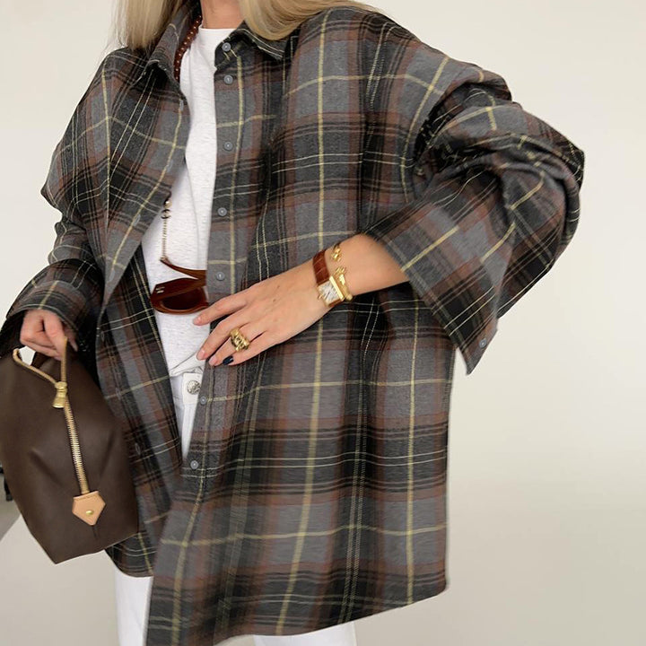 Damer Smart Flannel Skjortejakke med ternet design og komfortabel pasform Stilla