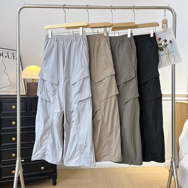 Kvinders multifunktionelle cargo bukser med elastisk talje og praktiske lommer Stilla