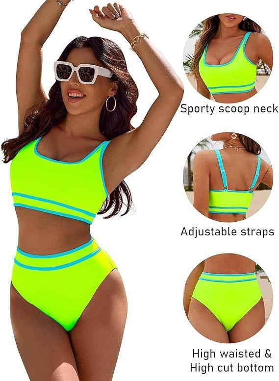Dame Sportives Bikini sæt med høj talje Skovae