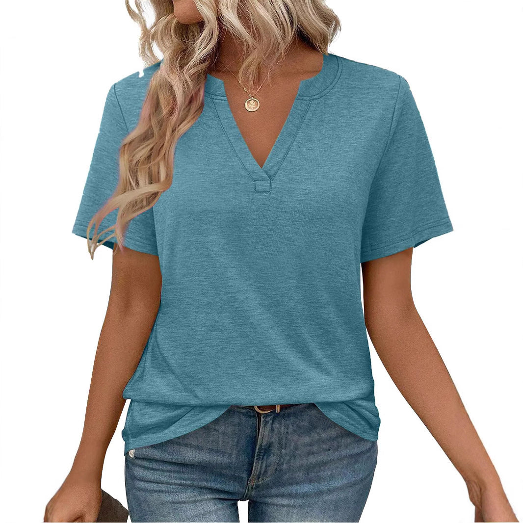Dame Relaxed Fit V-Udskæring T-Shirt Stilla