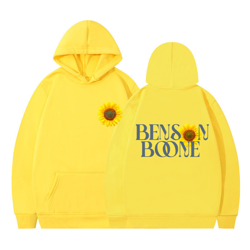 Kvinders hoodie med unikt solsikke design og komfortabel pasform Skovae