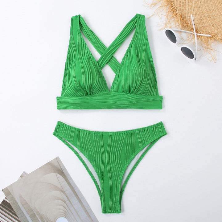 Dame Design Bikini med rynkede detaljer Skovae