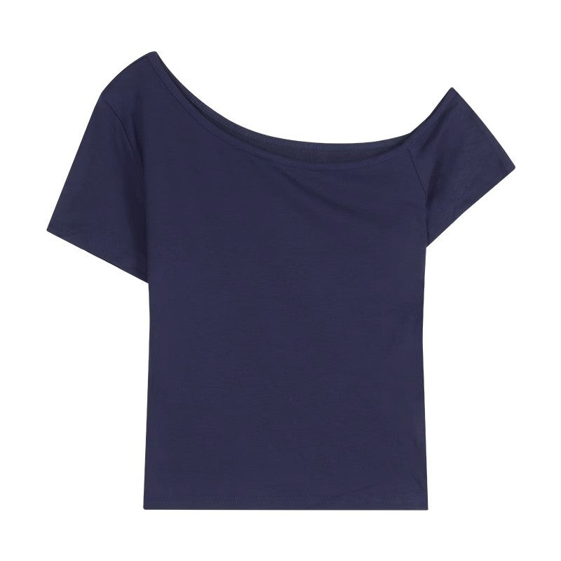 Kvinder tætsiddende off-shoulder top lavet af blødt strækmateriale Skovae