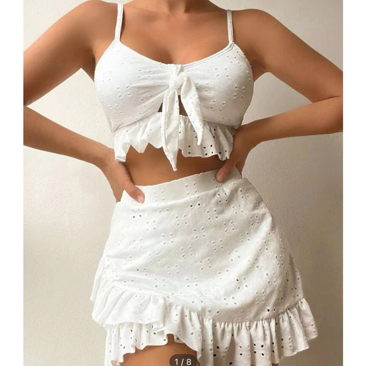 Dame Crop-Top og Rüschenshort Sæt Skovae