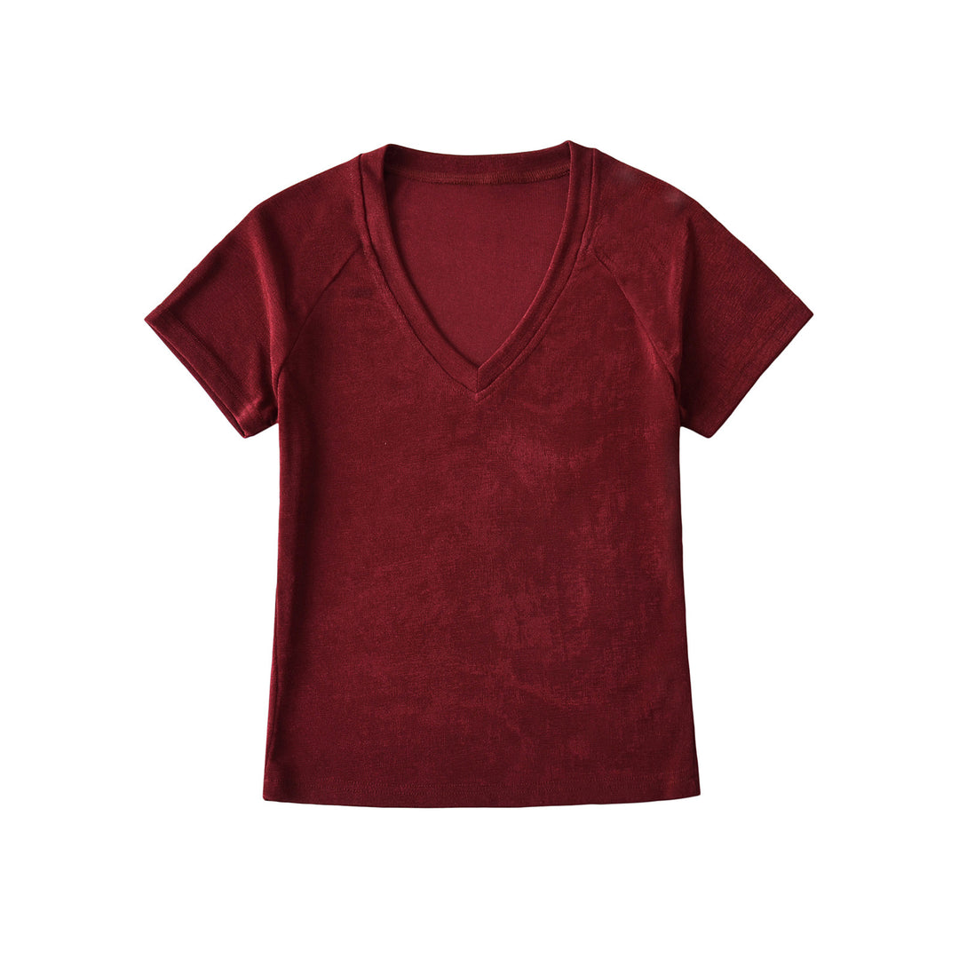 Dame V-hals T-shirt med åndbart materiale og behagelig pasform Stilla