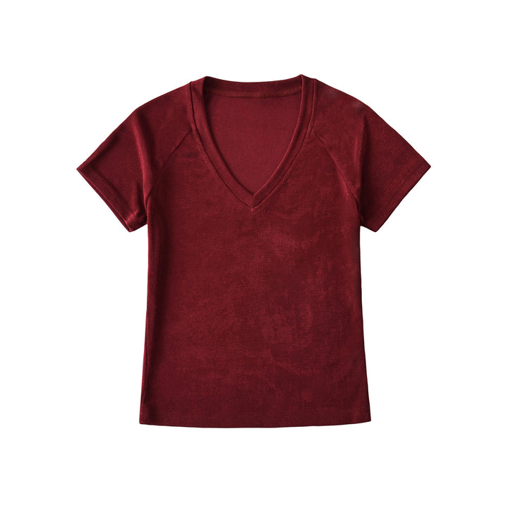 Dame V-hals T-shirt med åndbart materiale og behagelig pasform Stilla